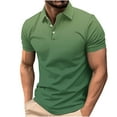 thumbnail image 1 of Dovford Men's Gradient Shirts Casual Stylish Button Down Short Sleeve Polo Shirts Summer Shirts Loose Athletic Pullover Tee 2024, 1 of 5