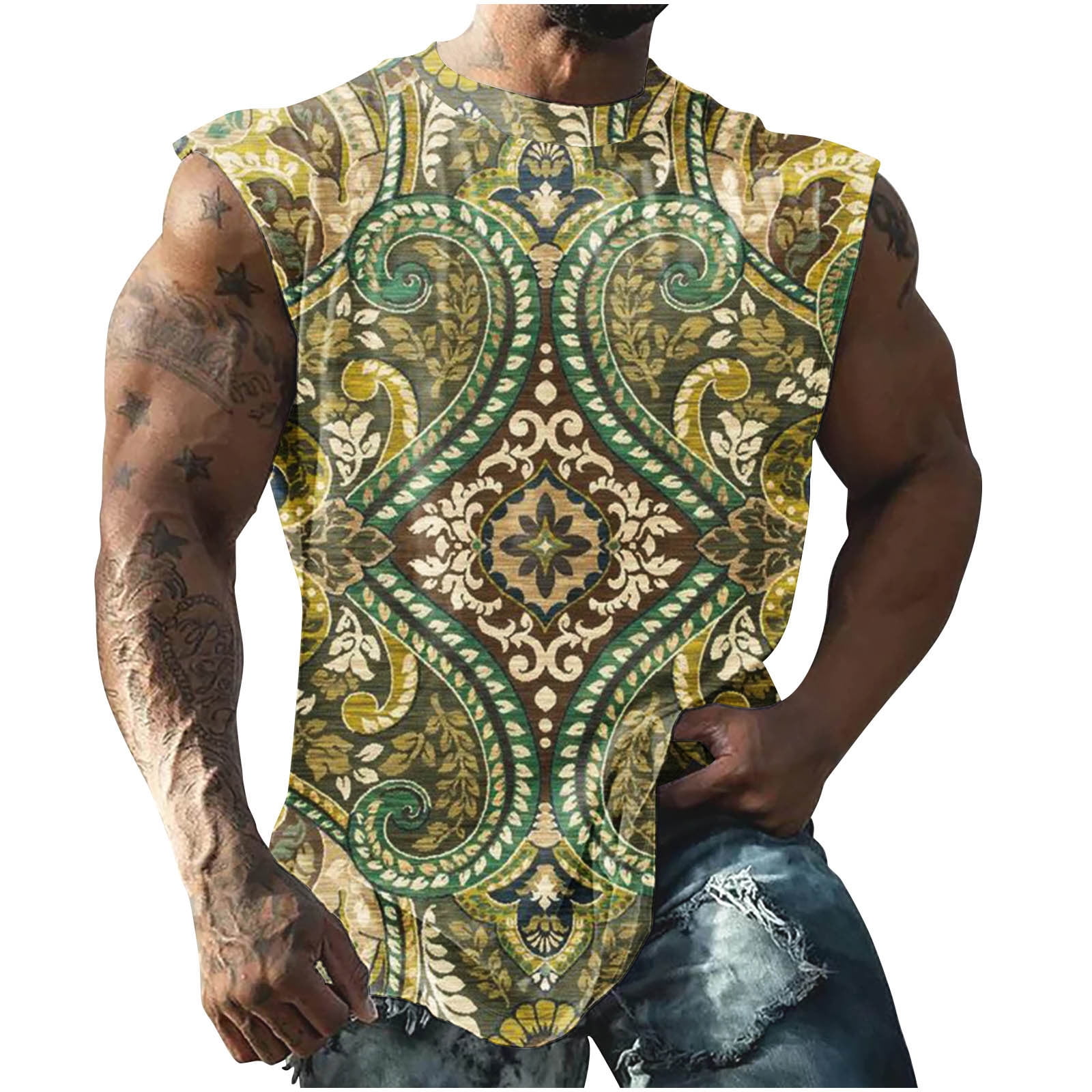 Dovford Men's Graphic Tanks Beach Summer Novelty Tank Tops for Guys