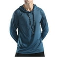 thumbnail image 1 of Dovford Men's Gym Workout Active Long Sleeve Pullover Lightweight Hoodie Casual Sweatshirts Outdoor Training Clothes 2024, 1 of 7