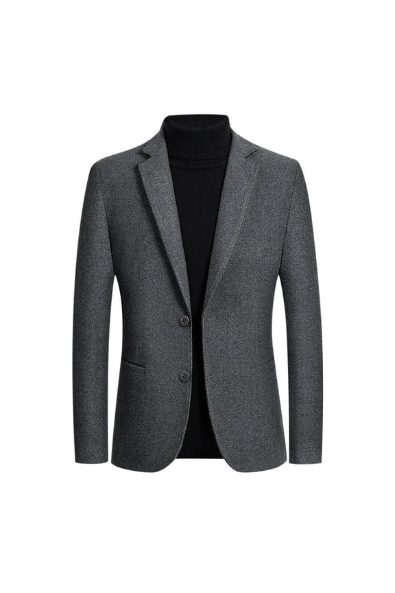 Men's Herringbone Tweed Blazer Vintage Wool Blend Two Button Sport Coat Jacket with Pockets