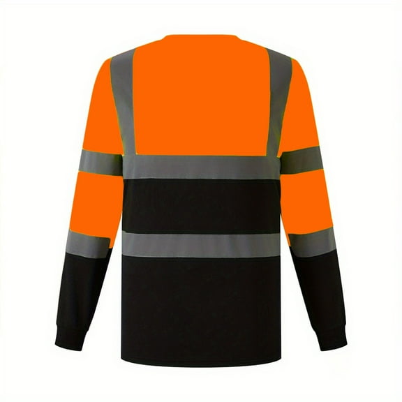 Dovford Men's High Visibility Heavy Duty Long Sleeve Reflective Safety T-Shirts for Construction