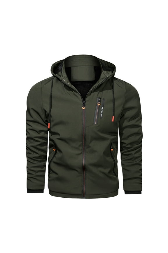 Men's Jacket Outdoor Lightweight Cotton Casual Bomber Jacket Field Jacket Outerwear With Removable Hood