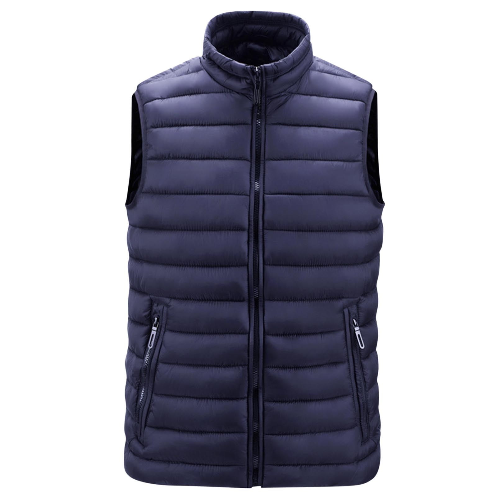 Dovford Men's Lightweight Packable Insulated Puffer Vest Outerwear, Warm Winter Sleeveless Jacket for Golf Running