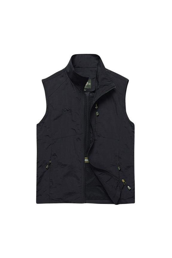Men's Lightweight Softshell Vest Outerwear Windproof Sleeveless Jacket for Golf Running Hiking