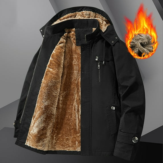 Dovford Men's Long Hooded Thick Trench Coat Winter Outwear Jackets Padded Jacket 2024