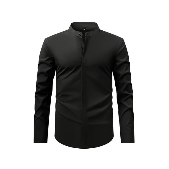 Dovford Men's Long Sleeve Dress Shirt Fitted Wrinkle-Free Casual Business Button Up Shirts