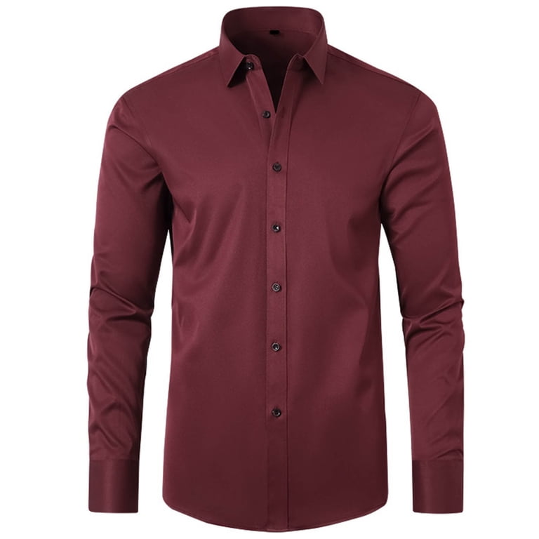 Dovford Men's Long Sleeve Dress Shirt Fitted Wrinkle-Free Casual Business  Button Up Shirts - Walmart.com