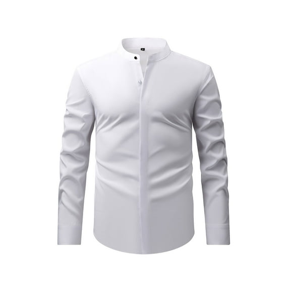Dovford Men's Long Sleeve Dress Shirt Fitted Wrinkle-Free Casual Business Button Up Shirts