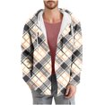 thumbnail image 1 of Dovford Men's Long Sleeve Quilted Lined Flannel Shirt Jacket with Hood 2025 Spring Fall, 1 of 5