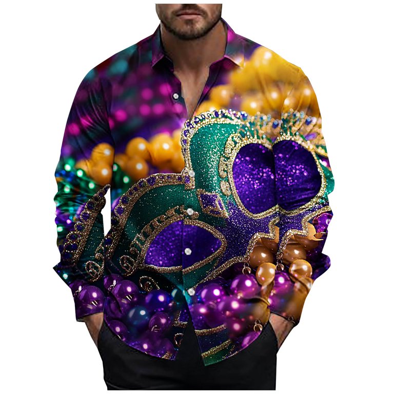 men's mardi gras dress shirts Retro Mardi Gras Ruffle Tuxedo Shirt