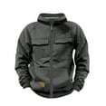thumbnail image 1 of Dovford Men's Military Tactical Hoodie Outdoor Adventure Hood Sweatshirt Winter Thermal Hiking Outerwear Hipster Cargo Pullover Top, 1 of 5