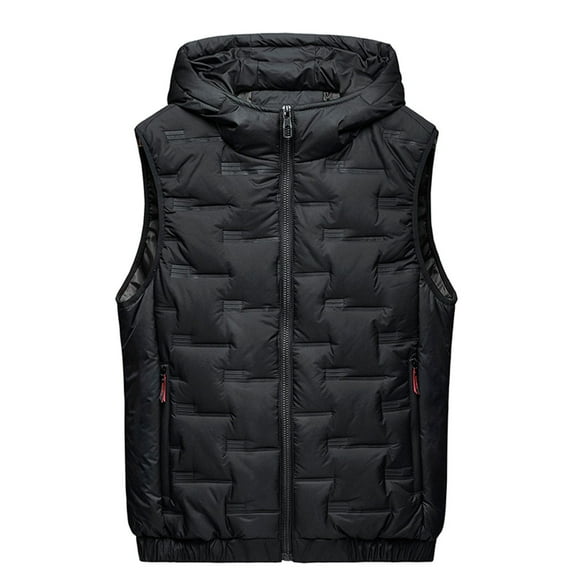 Dovford Men's Outdoor Winter Vest Outerwear Removable Hooded Padded Puffer Sleeveless Vest