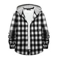 thumbnail image 1 of Dovford Men's Plaid Hoodie Flannel Shirt Jacket Casual Button Down Long Sleeve Lightweight Regular Fit Hooded Shacket Jackets, 1 of 7
