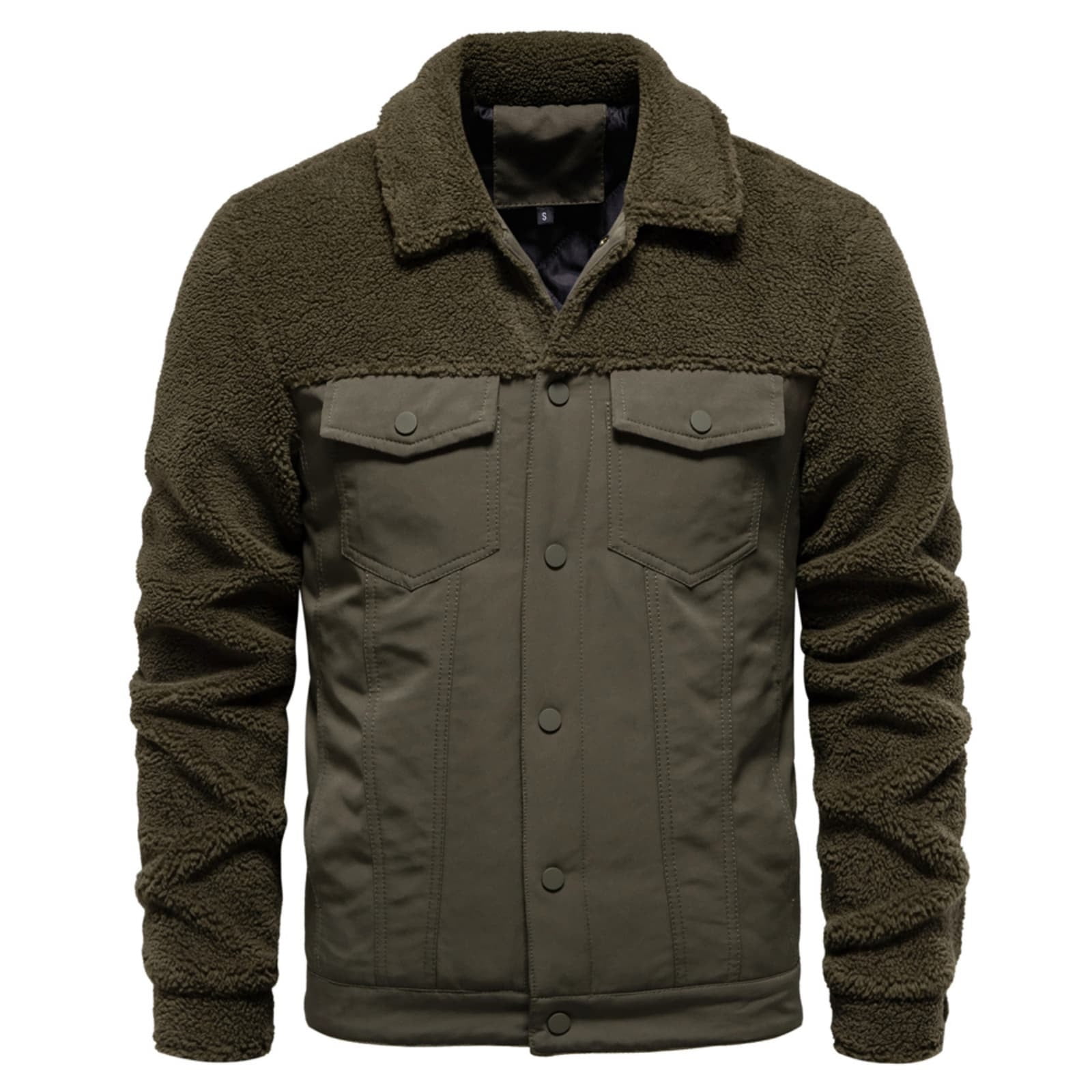 No Boundaries Men's And Big Men's Polar Fleece Shacket With Hood, Sizes XS-5XL
