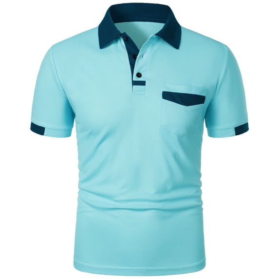 Dovford Men's Polo Shirts 2025 Short Sleeve Casual Polo T Shirt Color Block Slim Fit Golf Shirts with Pocket