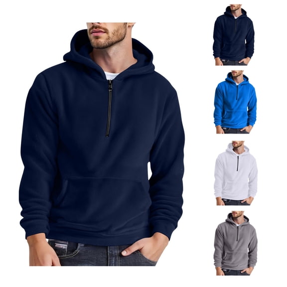 Dovford Men's Quarter Zip Pullover Heavy Sweatshirts Warm Fleece Sweatshirt Hoodies Shirt with Pockets