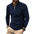 thumbnail image 1 of Dovford Men's Quarter Zip Up Long Sleeve Polo Shirt Casual Stylish Slim Fit Golf Polo Shirt Pullover Lightweight Polo Shirt, 1 of 7