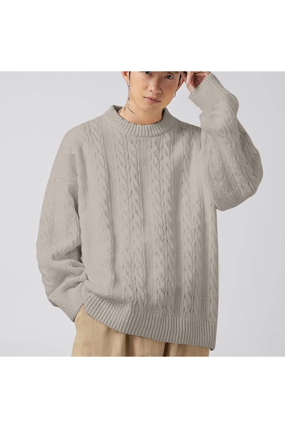 Men's Ripped Sweater Pullover Oversized Distressed Knit Jumpers Tops Fall Winter 2024
