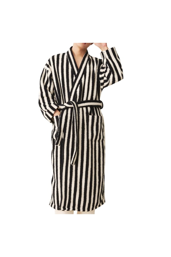 Men’s Robe Premium 100% Cotton Terry Shawl Bathrobe Collar Shower Bath Robes Sweat Steaming Clothes