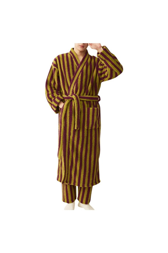 Men’s Robe Premium 100% Cotton Terry Shawl Bathrobe Collar Shower Bath Robes Sweat Steaming Clothes