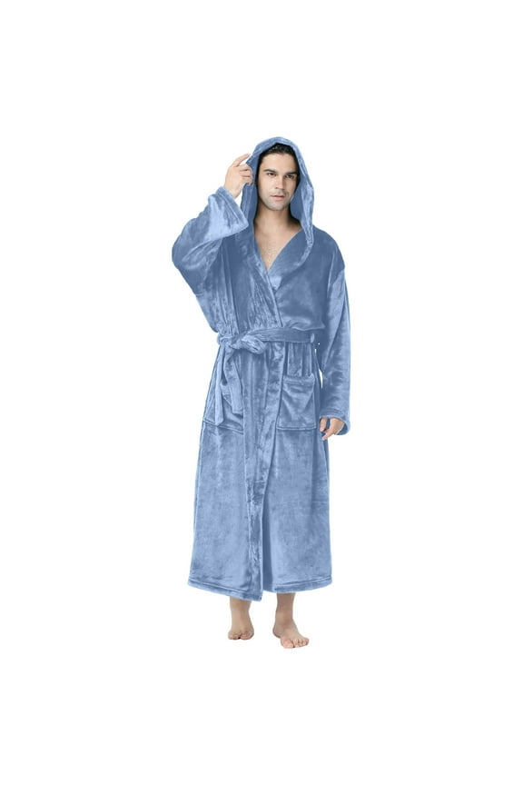 Men's Robe,Pure Cotton Robe for Men,Absorbent Bathrobe,Luxurious Terry Cloth Bathrobe with Shawl Collar