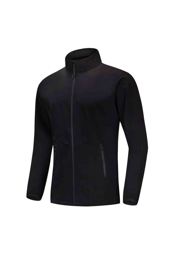 Men's Running Sport Track Jacket Full Zip Thermal Workout Athletic Fitness Jackets for Training with Zipper Pockets