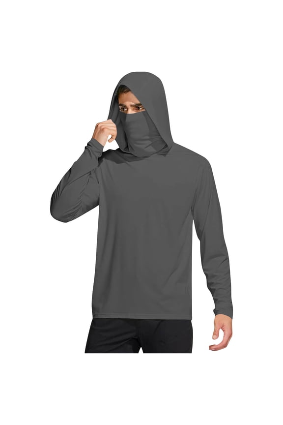 Men's Shirts Long Sleeve Workout Fishing T Shirts UPF 50+ Sun Protection Rash Guard Dry Fit Athletic Running Tee Tops