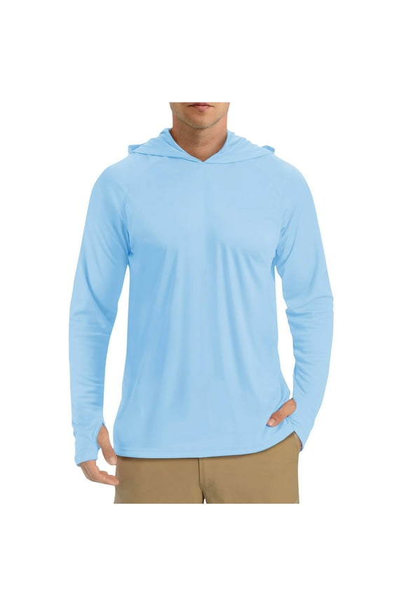 Men's Shirts Long Sleeve Workout Fishing T Shirts UPF 50+ Sun Protection Rash Guard Dry Fit Athletic Running Tee Tops