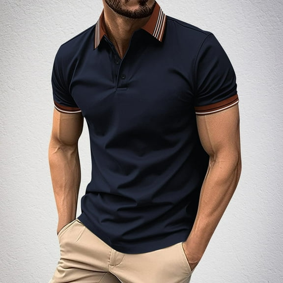 Dovford Men's Short Sleeve Polo Shirts Casual Slim Fit Fashion Cotton Shirt 2025