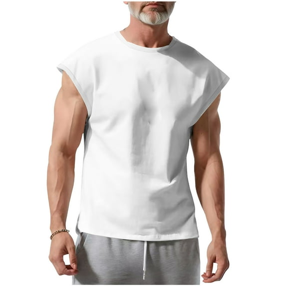 Dovford Men's Sleeveless Tank Tops Crewneck Casual Workout Gym Cut Off Muscle Fit T Shirt Summer 2025