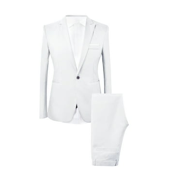 Dovford Men's Slim Fit 2 Piece Suit Set,Two Button Blazer Jacket Vest Pants Tuxedo Set for Prom Wedding and Business