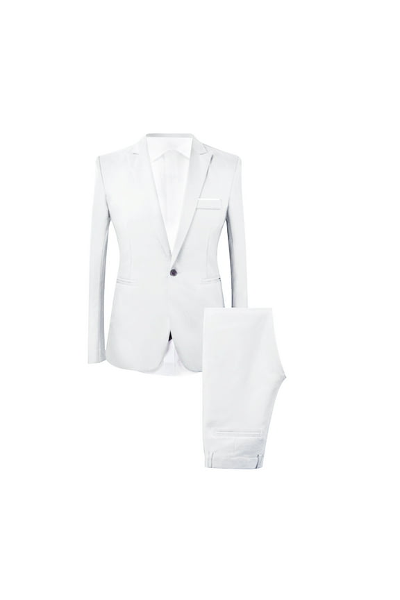 Men's Slim Fit 2 Piece Suit Set,Two Button Blazer Jacket Vest Pants Tuxedo Set for Prom Wedding and Business