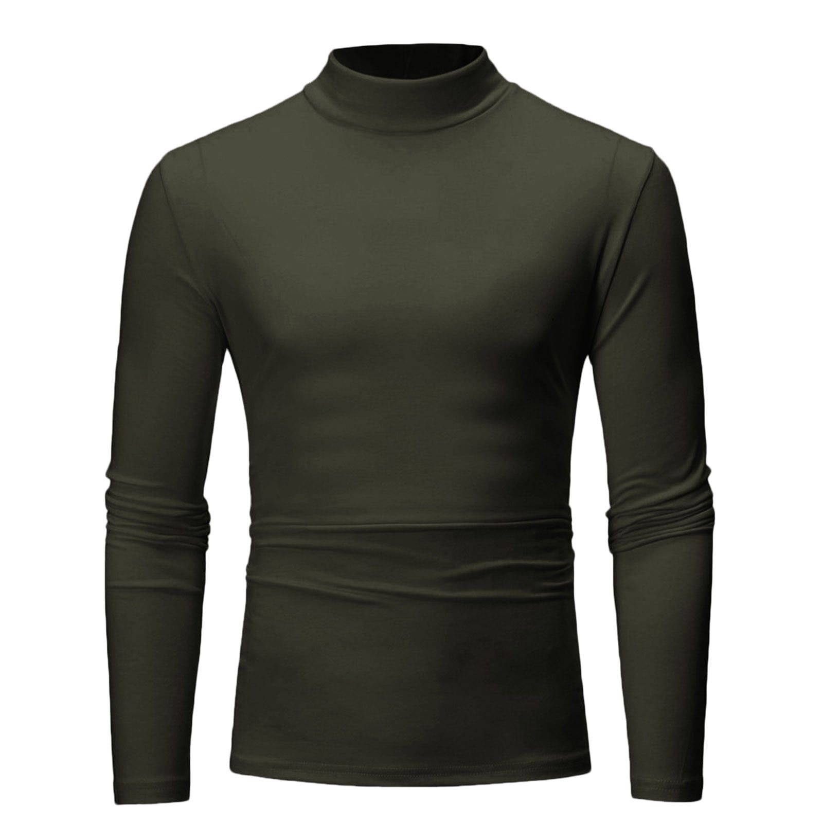Men's Turtleneck Long Sleeve Top with Patches