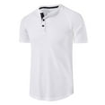 thumbnail image 1 of Dovford Men’s Solid Henley Shirts Button Up Short Sleeve Waffle T-Shirts Summer Outdoor Lightweight Classic Tops, 1 of 5