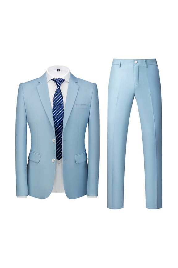 Men's Suit Slim Fit 2 Button 2 Piece Suits for Men Party Formal Dress Solid Tuxedo Blazer Jacket Pants Set