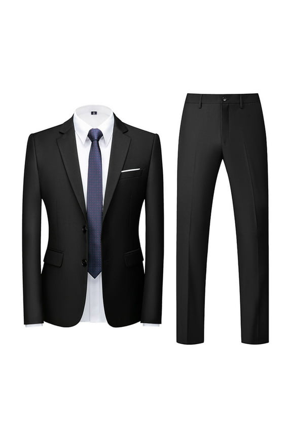 Men's Suit Slim Fit 2 Button 2 Piece Suits for Men Party Formal Dress Solid Tuxedo Blazer Jacket Pants Set