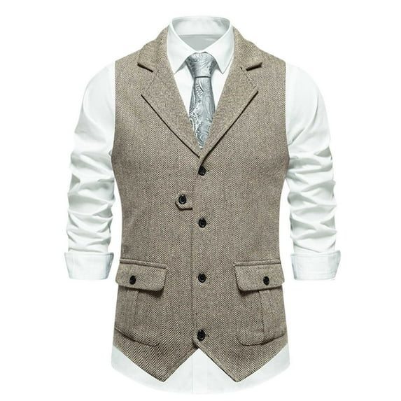Dovford Men's Suit Vest Business Formal Dress Waistcoat Solid Color Vest for Suit or Tuxedo