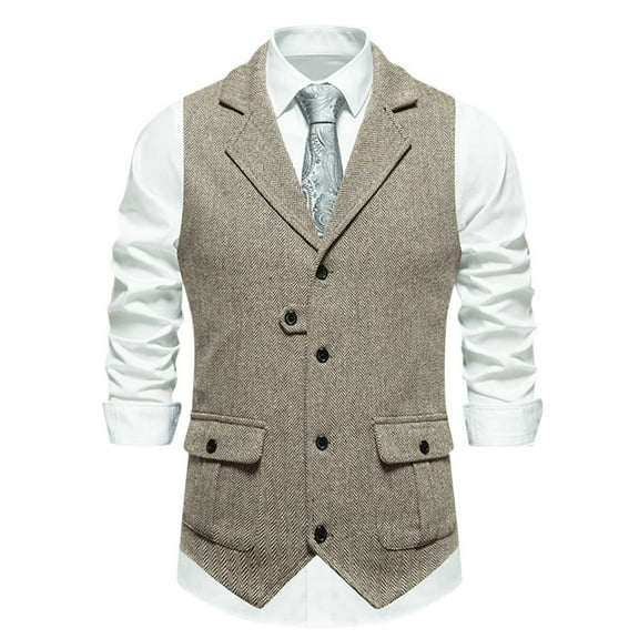 Dovford Men's Suit Vest Business Formal Dress Waistcoat Solid Color Vest for Suit or Tuxedo
