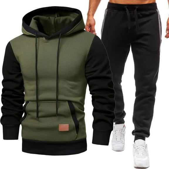Dovford Men's Sweatsuits Set Fleece Hoodie and Jogger Two Piece Tracksuits Sweatpants with Sweatshirts Outfits