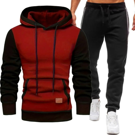 Dovford Men's Sweatsuits Set Fleece Hoodie and Jogger Two Piece Tracksuits Sweatpants with Sweatshirts Outfits
