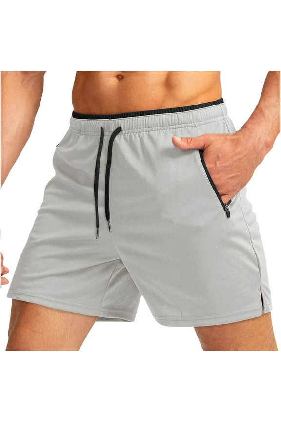 Men's Swim Trunks Quick Dry Beach Shorts with Zipper Pockets and Mesh Lining