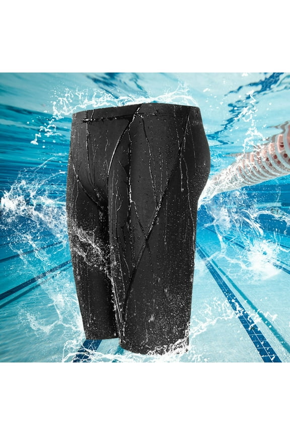 Men's Swimsuit Jammer Solid Swim Jammers Endurance Long Racing Training Swimsuit