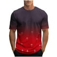 thumbnail image 1 of Dovford Men's T Shirt Graphic Ombre Shirt Top Crew Neck Short Sleeve Tropical Print Casual Tees, 1 of 5