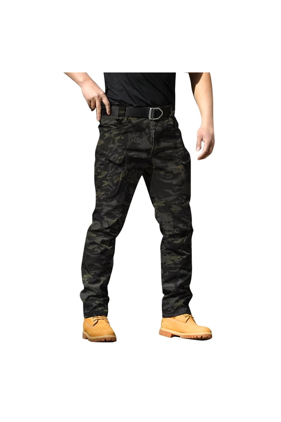 Men's Tactical Pants Waterproof Stretch Hiking Pants Multi Pockets Baggy Ripstop Cargo Pants Work Pants