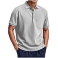 thumbnail image 1 of Dovford Men's Textured Polo Shirts Short Sleeve Slim Fit Casual Button Polo T-Shirt Summer Collared Golf Shirt, 1 of 5