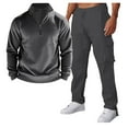 thumbnail image 1 of Dovford Men's Tracksuit 2 Piece Quarter Zip Sweatsuit Sets Casual Athletic Running Jogging Suits Spring 2025, 1 of 6
