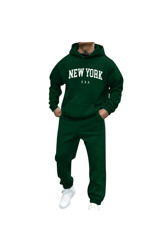 Men's Tracksuit 2 Pieces Set Long Sleeve Hoodie Sweatsuit Pullover Athletic Jogging Suits Casual Outfit with Pockets
