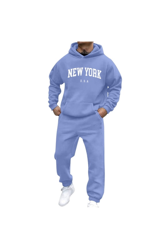 Men's Tracksuit 2 Pieces Set Long Sleeve Hoodie Sweatsuit Pullover Athletic Jogging Suits Casual Outfit with Pockets