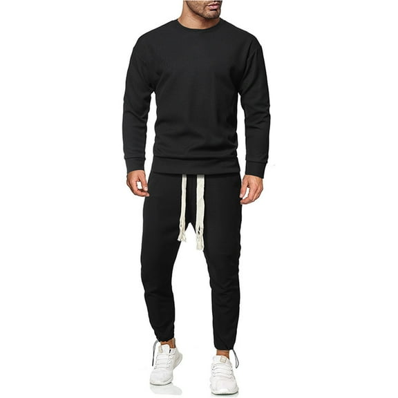 Dovford Men's Tracksuits 2 Piece sweatsuits Solid Color Sweat suits Athletic Jogging long sleeve outfits for men
