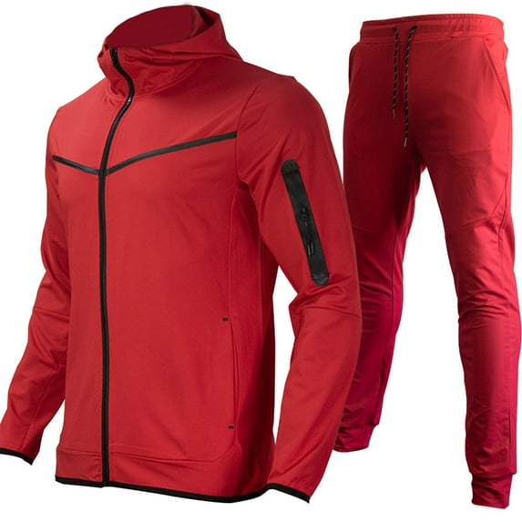 Dovford Men's Tracksuits Sweatsuits For Men Hooded Tracksuit Sweatsuit Long Sleeve Full-Zip Jogging Sweatpants 2 Piece